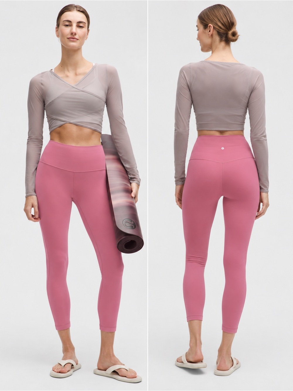 Lululemon align high rise 25” leggings size 10 pink double lined